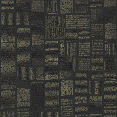 Magnolia Home Crafted Editorial Black & Gold Metallic Wallpaper PSW1496RL