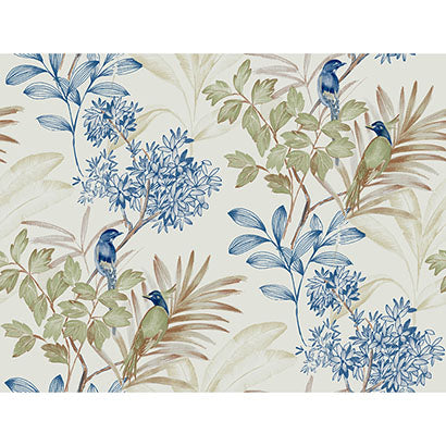 York Handpainted Songbird Green & Blue Wallpaper PSW1518RL