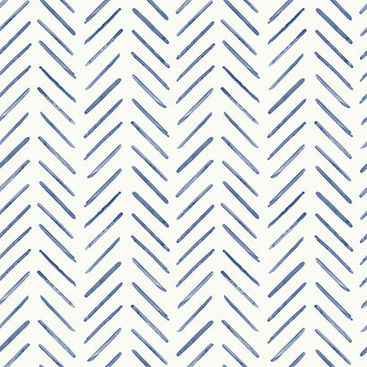 York Painted Herringbone Navy Wallpaper PSW1526RL