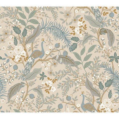 Rifle Paper Co Peacock Garden Linen Wallpaper PSW1538RL