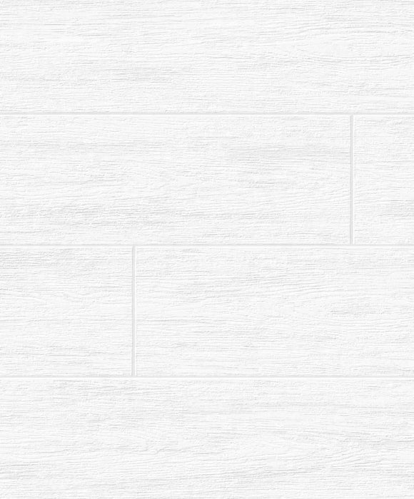 Seabrook Designs Faux Shiplap White Wallpaper Sample PW20000