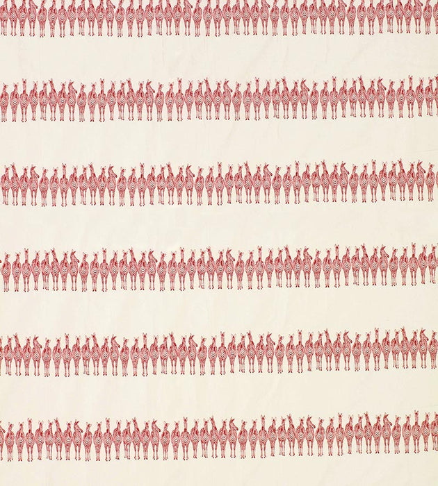 Old World Weavers Zebras On Parade Red Fabric PZ 00028691