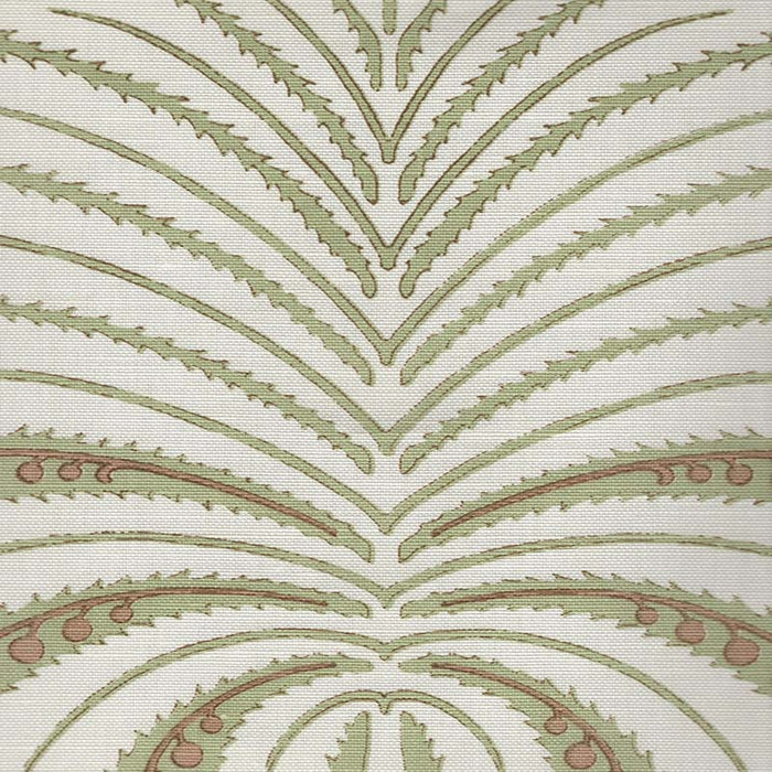 Quadrille Palm Garden Celadon / Hazelnut Fabric 307200F-103