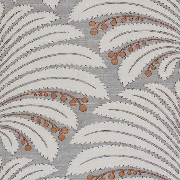 Quadrille Palm Garden Gray / Hazel Brown Fabric 307200F-107