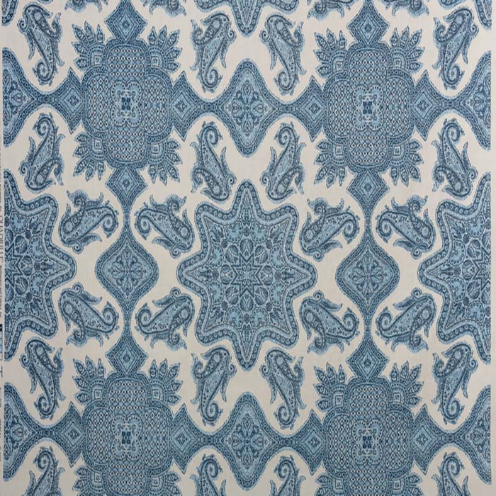 Home Couture Parsa Medium Blues Cream Blotch Fabric Sample HC3020-03