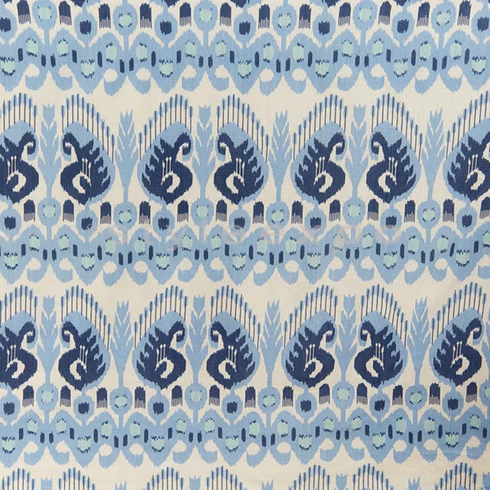 Quadrille Petra Ikat Medium Blue / New Blue / Navy Fabric Sample 306560F-01