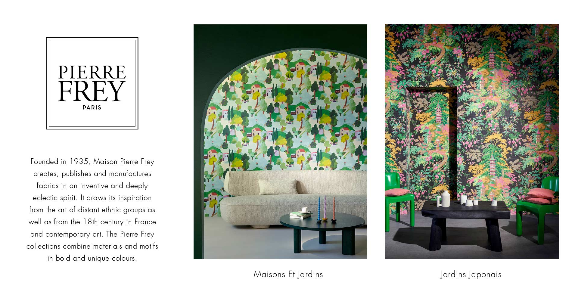 Pierre Frey Maisons et Jardins Japonais bright colorful wallpaper