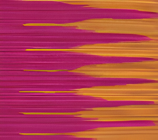 Quadrille Ikat Stripe Two Color Magenta / Ochre Fabric 306580F-01