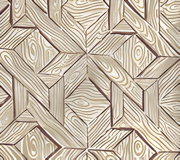 China Seas Parquetry Brown Taupe Fabric 6280-02