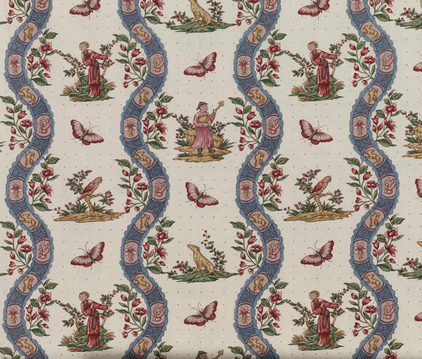 Braquenie Le Marquis De Pierre Bleu Rose Fabric B1852001