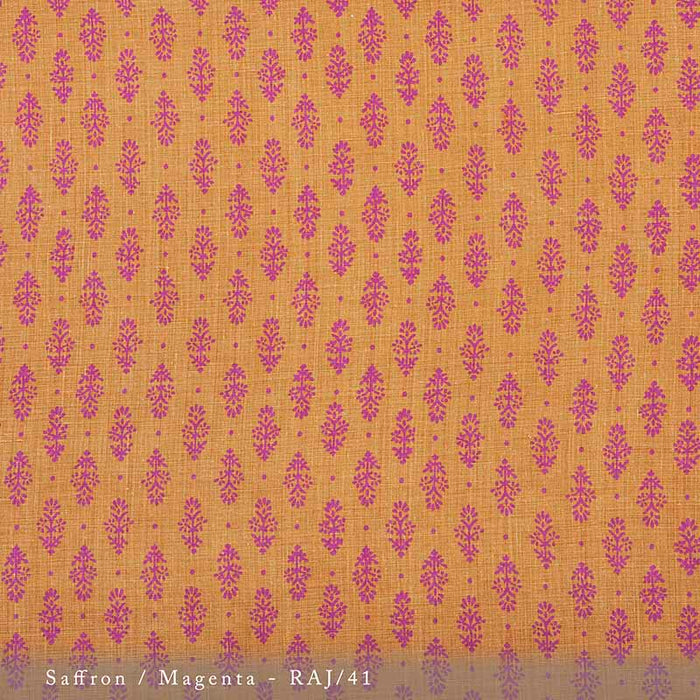 Lisa Fine Rajkot Saffron/Magenta Fabric Sample RAJ-41