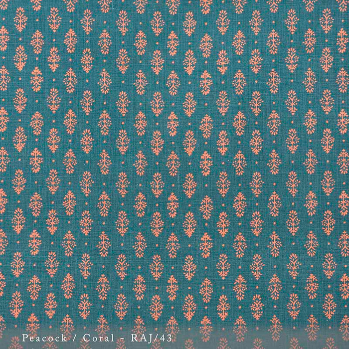 Lisa Fine Rajkot Peacock/Coral Fabric Sample RAJ-43