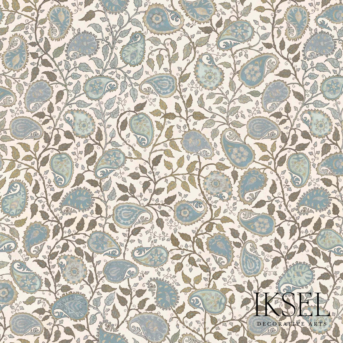 Schumacher Suzani Paisley Blues Fabric RF502CR54