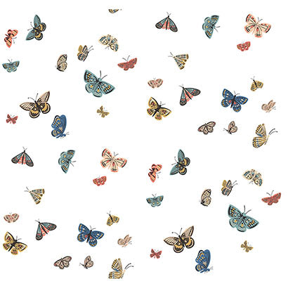 Rifle Paper Co Butterfly House White Wallpaper RF7411