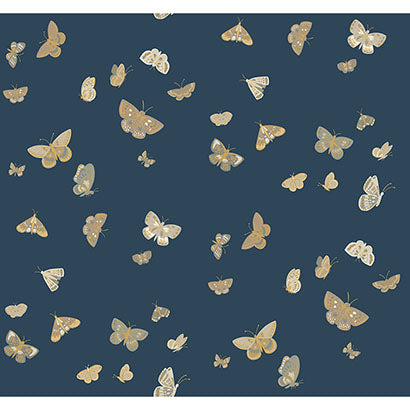 Rifle Paper Co Butterfly House Navy Wallpaper RF7415