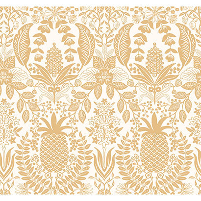 Rifle Paper Co Pineapple Damask Gold Wallpaper RF7482