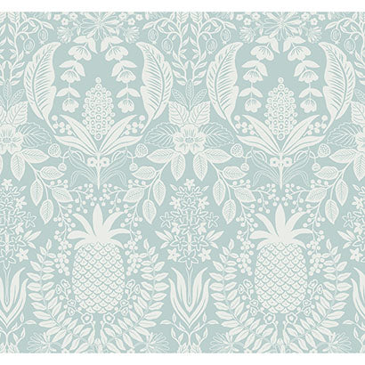 Rifle Paper Co Pineapple Damask Light Blue Wallpaper RF7484