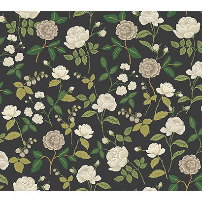 Rifle Paper Co Roses Black Wallpaper RF7542