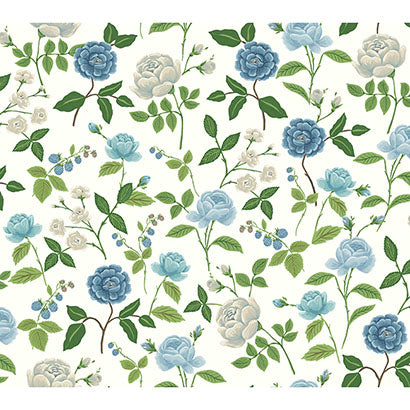 Rifle Paper Co Roses Blue Wallpaper RF7543