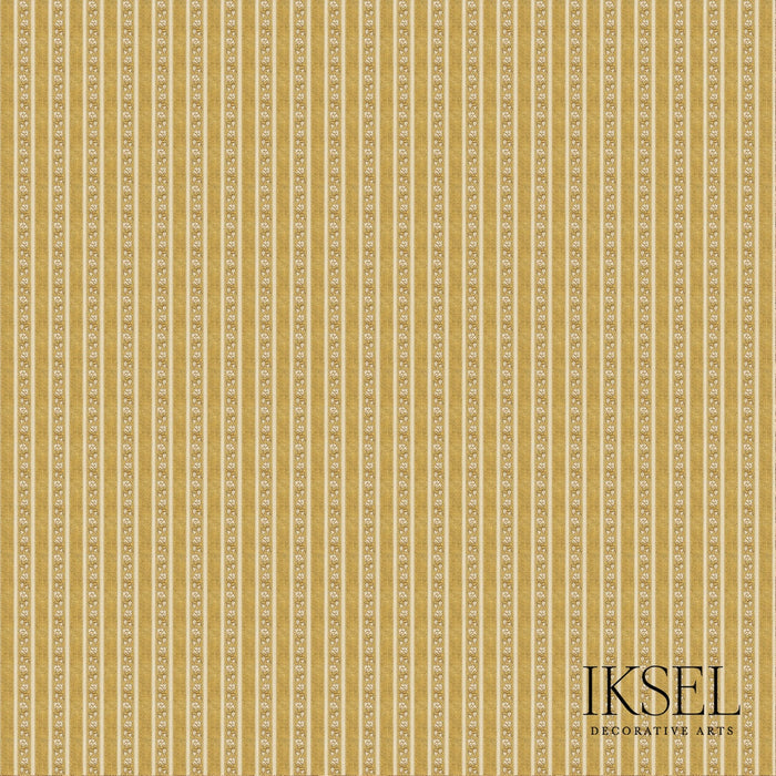 Schumacher Safavid Golden Stripe Gold Fabric Sample RF928CR71