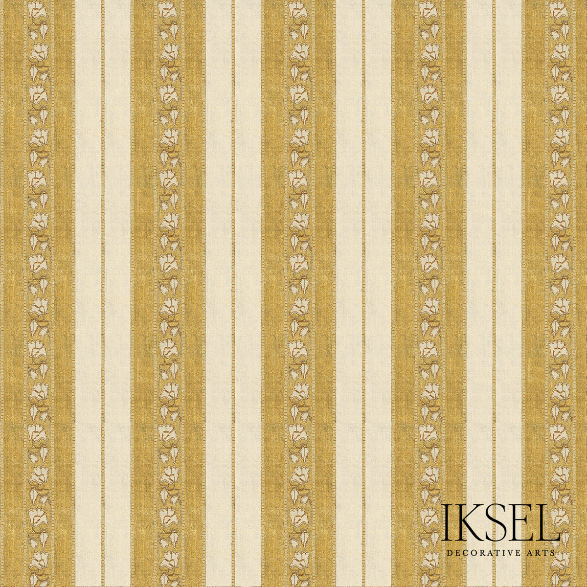 Schumacher Safavid Wide Stripe Gold Fabric RF929CR71