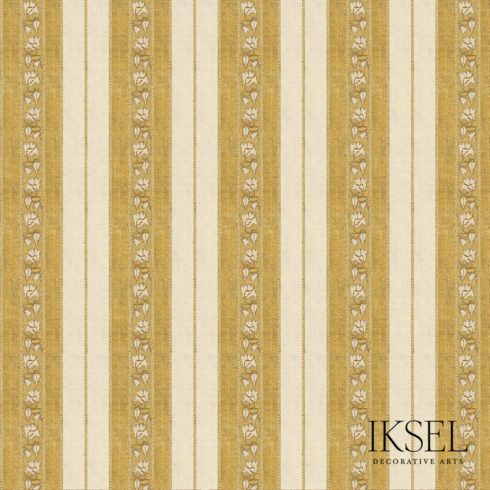 Schumacher Safavid Wide Stripe Gold Fabric Sample RF929CR71