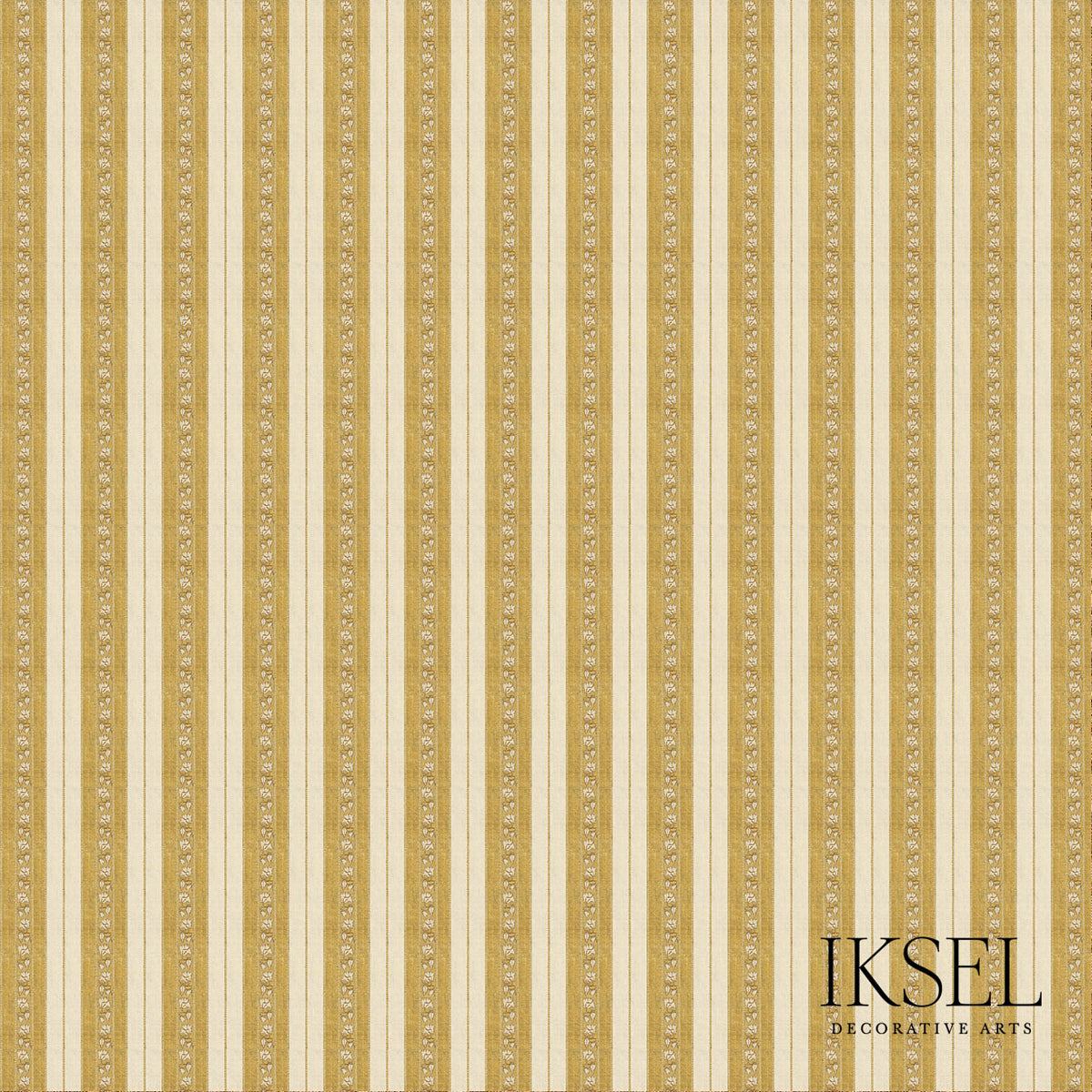 Schumacher Safavid Wide Stripe Gold Fabric RF929CR71