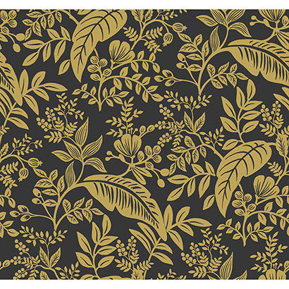 Rifle Paper Co Canopy Gold & Black Wallpaper RI5139