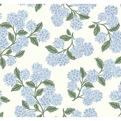 Rifle Paper Co Hydrangea Blue & White Wallpaper RI5143