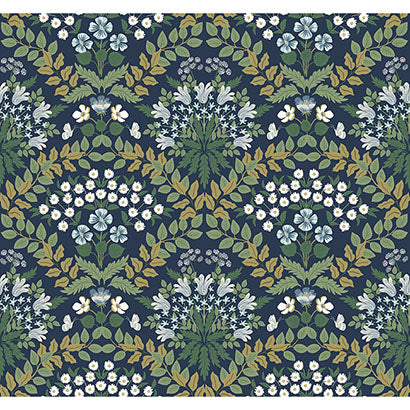 Rifle Paper Co Bramble Navy & Green Wallpaper RP7324