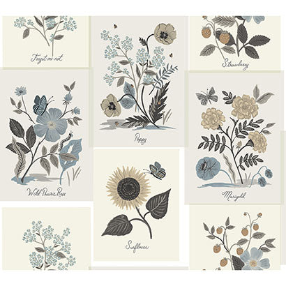 Rifle Paper Co Botanical Prints Beige & Black Wallpaper RP7336