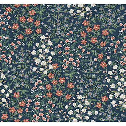 Rifle Paper Co Wildwood Garden Blue & Red Wallpaper RP7376