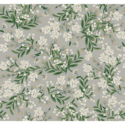 Rifle Paper Co Cornflower Grey & Green Wallpaper RP7383