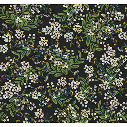 Rifle Paper Co Cornflower Black & Green Wallpaper RP7384