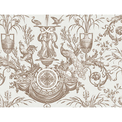 York Avian Fountain Toile Mink Sample RT7812