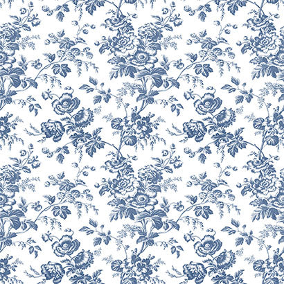 York Anemone Toile Navy Wallpaper RT7873