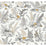 York Mushroom Garden Toile Neutral & Gold Wallpaper RT7892