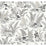 York Mushroom Garden Toile Black & Grey Wallpaper RT7893