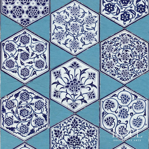 Schumacher Iznik Star Tiles Original Wallpaper RW114CS01-255