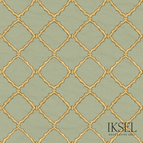 Schumacher Jali Tri Sage Green Wallpaper RW323CS69-255