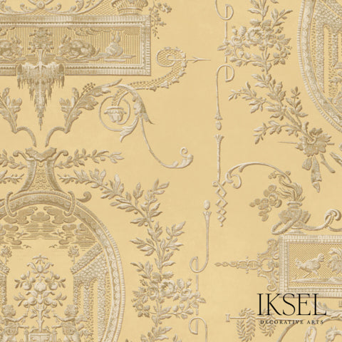 Schumacher Louis Xvi Medallions Gold Wallpaper RW407CR71-255