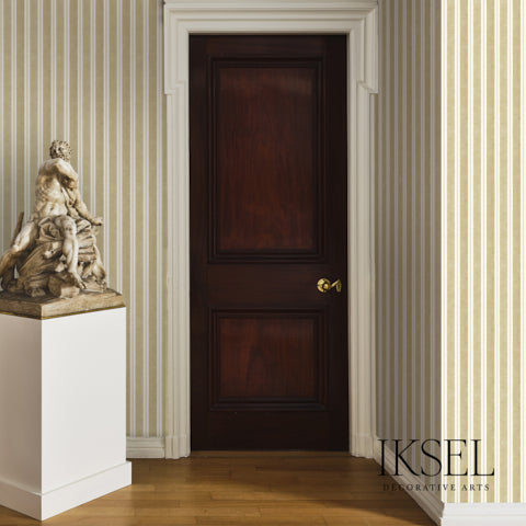 Schumacher Kubilai's Stripe Yellow Wallpaper RW713CS72-255