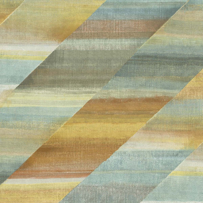 Seabrook Designs Rainbow Diagonals Burnt Orange, Dandelion, And Seafoam Wallpaper Sample RY30303