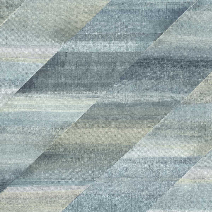 Seabrook Designs Rainbow Diagonals Steel Blue And Stone Wallpaper RY30304