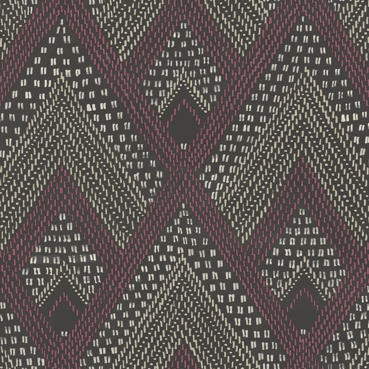 Seabrook Designs Panama Boho Diamonds Cranberry And Brushed Ebony Wallpaper Sample RY30507