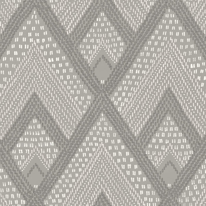 Seabrook Designs Panama Boho Diamonds Cove Gray Wallpaper Sample RY30508