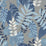 Seabrook Designs Tropicana Leaves Metallic Gray, Sky Blue, And Champlain Wallpaper Sample RY30912