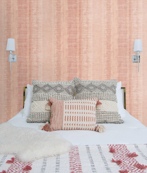 Seabrook Designs Tikki Natural Ombre Pink Sunset Wallpaper RY31001