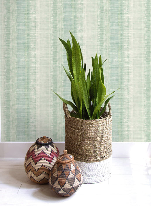 Seabrook Designs Tikki Natural Ombre Washed Jade And Aloe Wallpaper RY31004