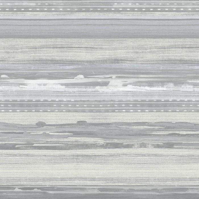 Seabrook Designs Horizon Brushed Stripe Cinder Gray And Ivory Wallpaper Sample RY31310